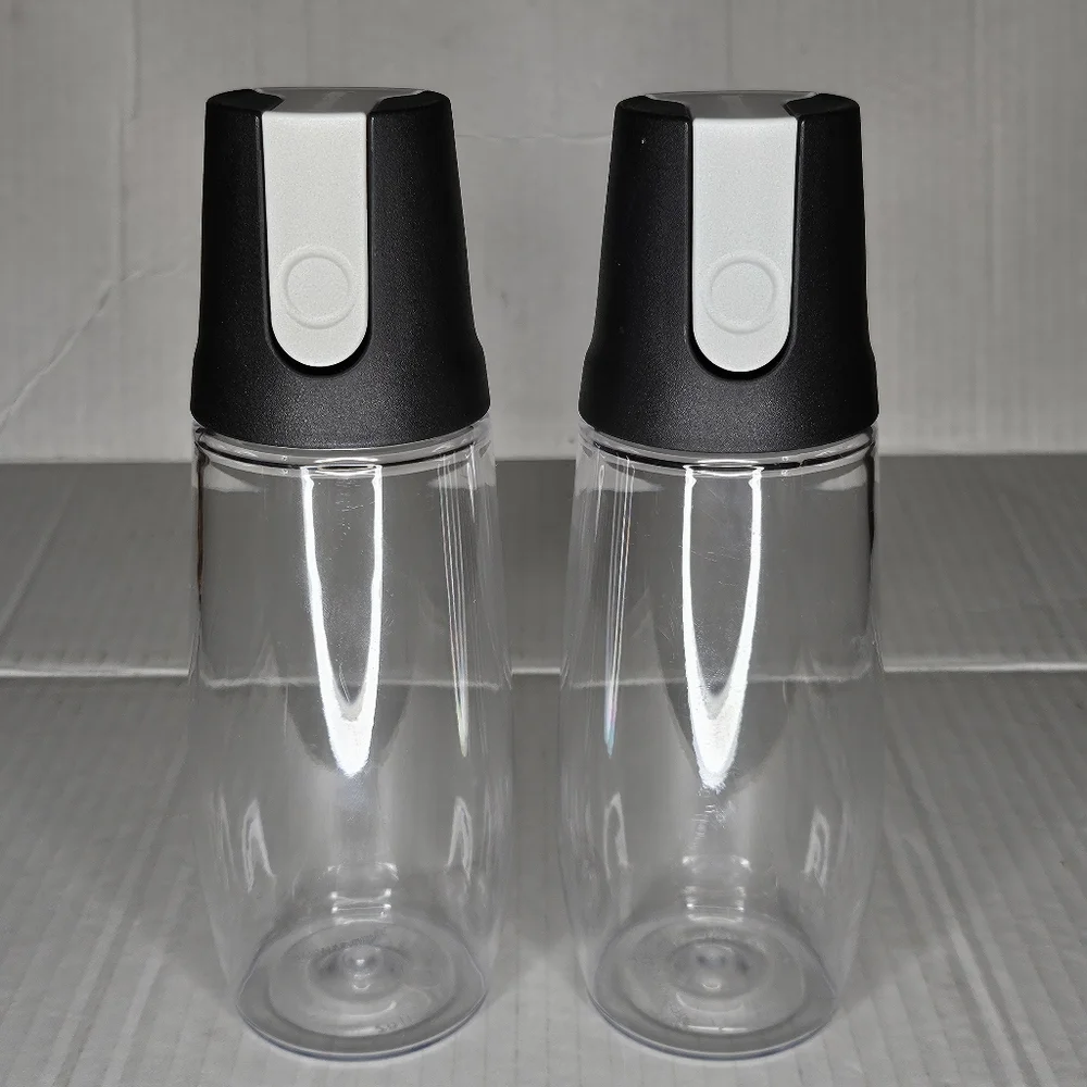 Tupperware Tilt N Serve Dispensers Clear Set 2 Dressing Oil Vinegar 11 oz 340 ml